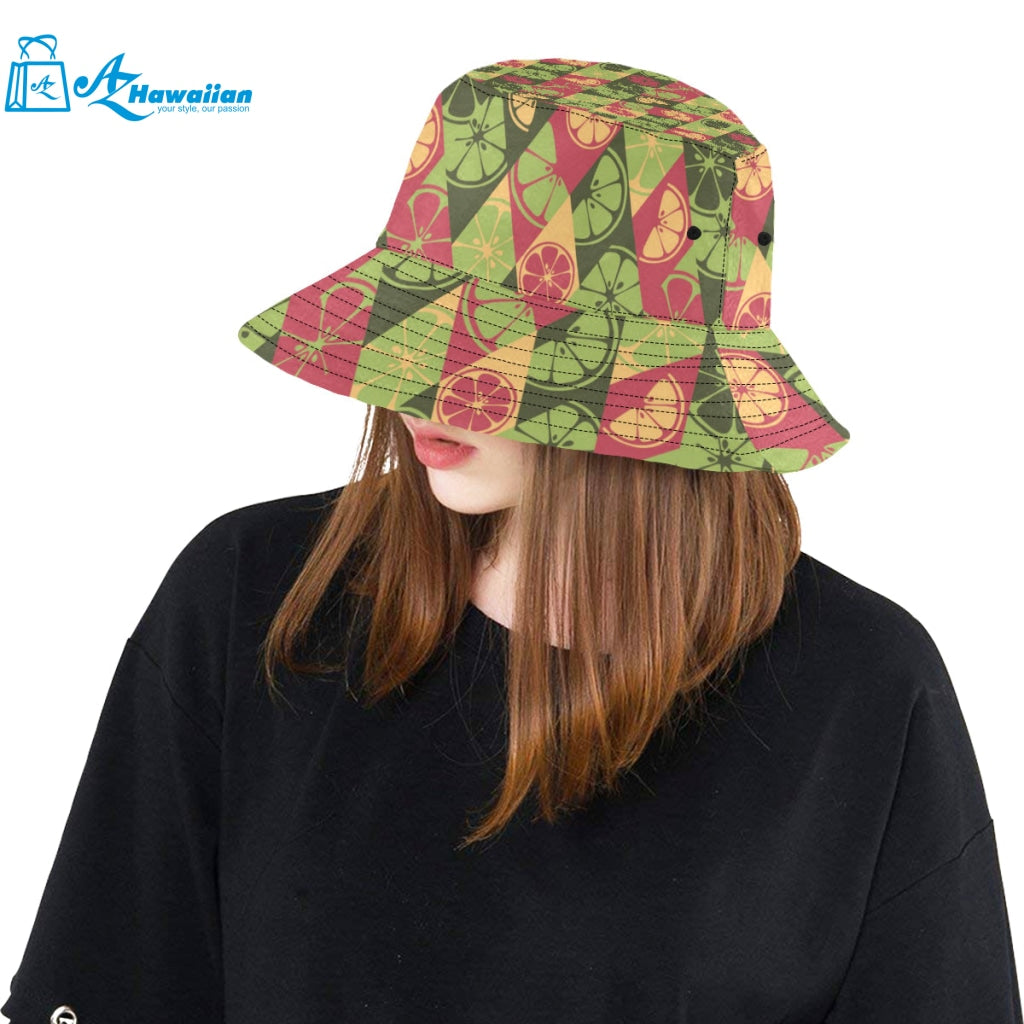 Cool Geometric lime pattern Unisex Bucket Hat