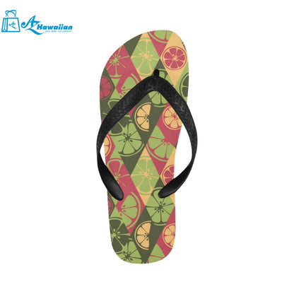 Cool Geometric lime pattern Unisex Flip Flops