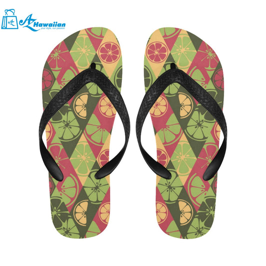 Cool Geometric lime pattern Unisex Flip Flops