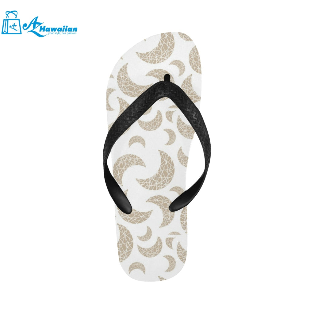 Cool gold moon abstract pattern Unisex Flip Flops