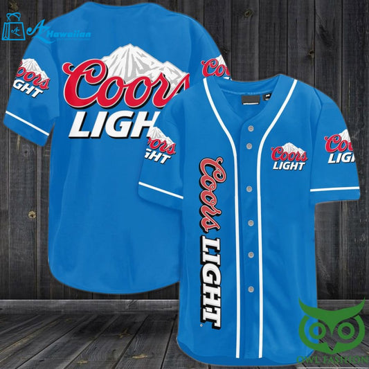 Coors Light Beer Moutain Logo Baseball Jersey Shirt