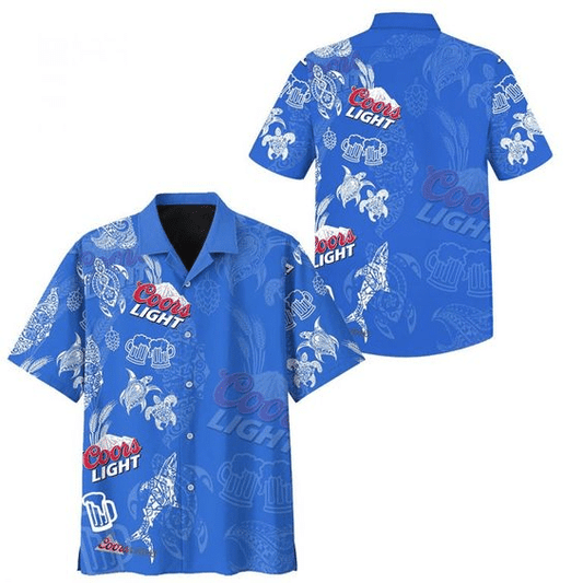 Coors Light Hawaiian Graphic Print Short Sleeve 