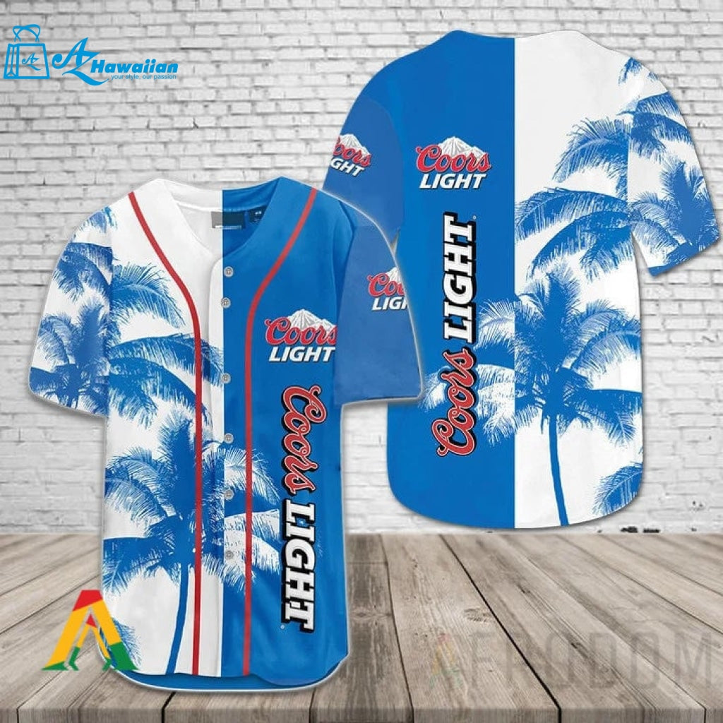 Coors Light Tropical Coconut Trees Baseball Jersey