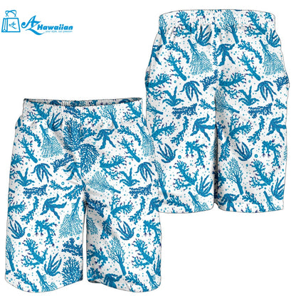 Coral Reef Pattern Print Design 01 Men Shorts