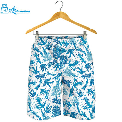 Coral Reef Pattern Print Design 01 Men Shorts