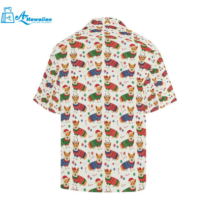 Corgi Christmas Pattern Mens All Over Print Hawaiian Shirt