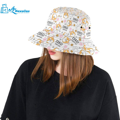 Corgi Dog Pattern Unisex Bucket Hat