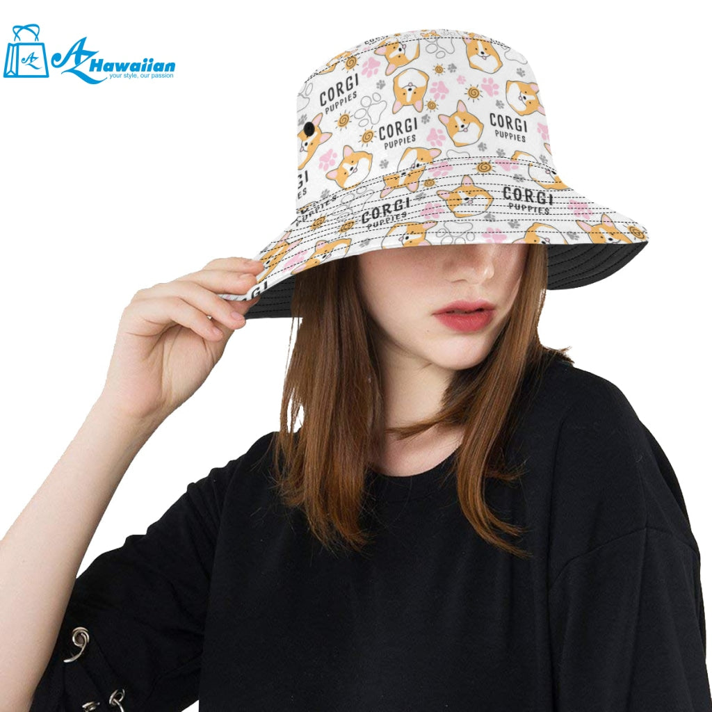 Corgi Dog Pattern Unisex Bucket Hat