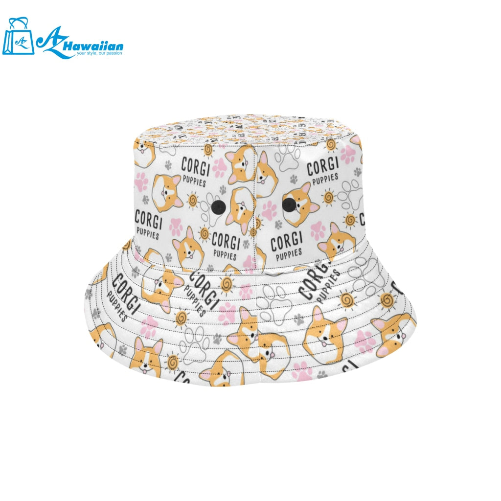 Corgi Dog Pattern Unisex Bucket Hat