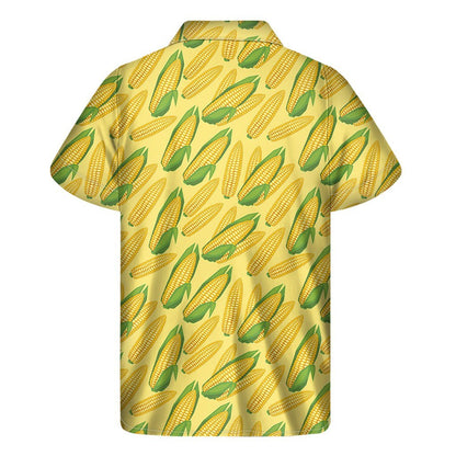 Corn Cob Pattern Print Mens Short Sleeve Shirt Hawaiian