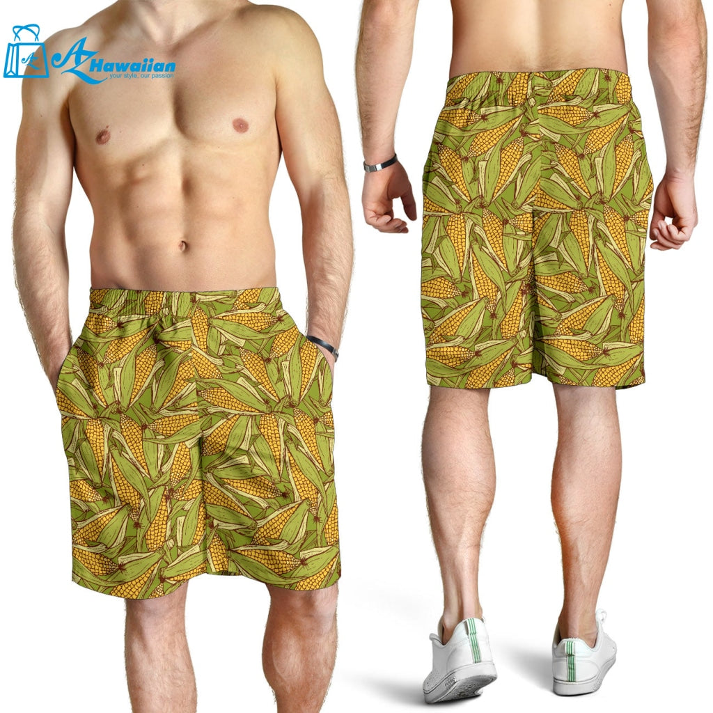 Corn Pattern Print Design 01 Men Shorts