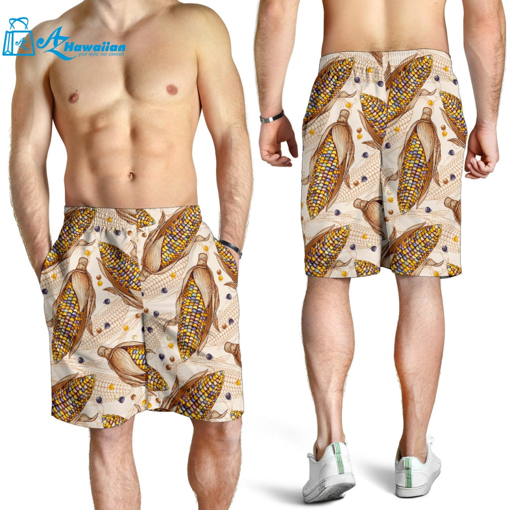 Corn Pattern Print Design 03 Men Shorts