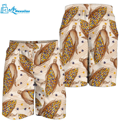 Corn Pattern Print Design 03 Men Shorts