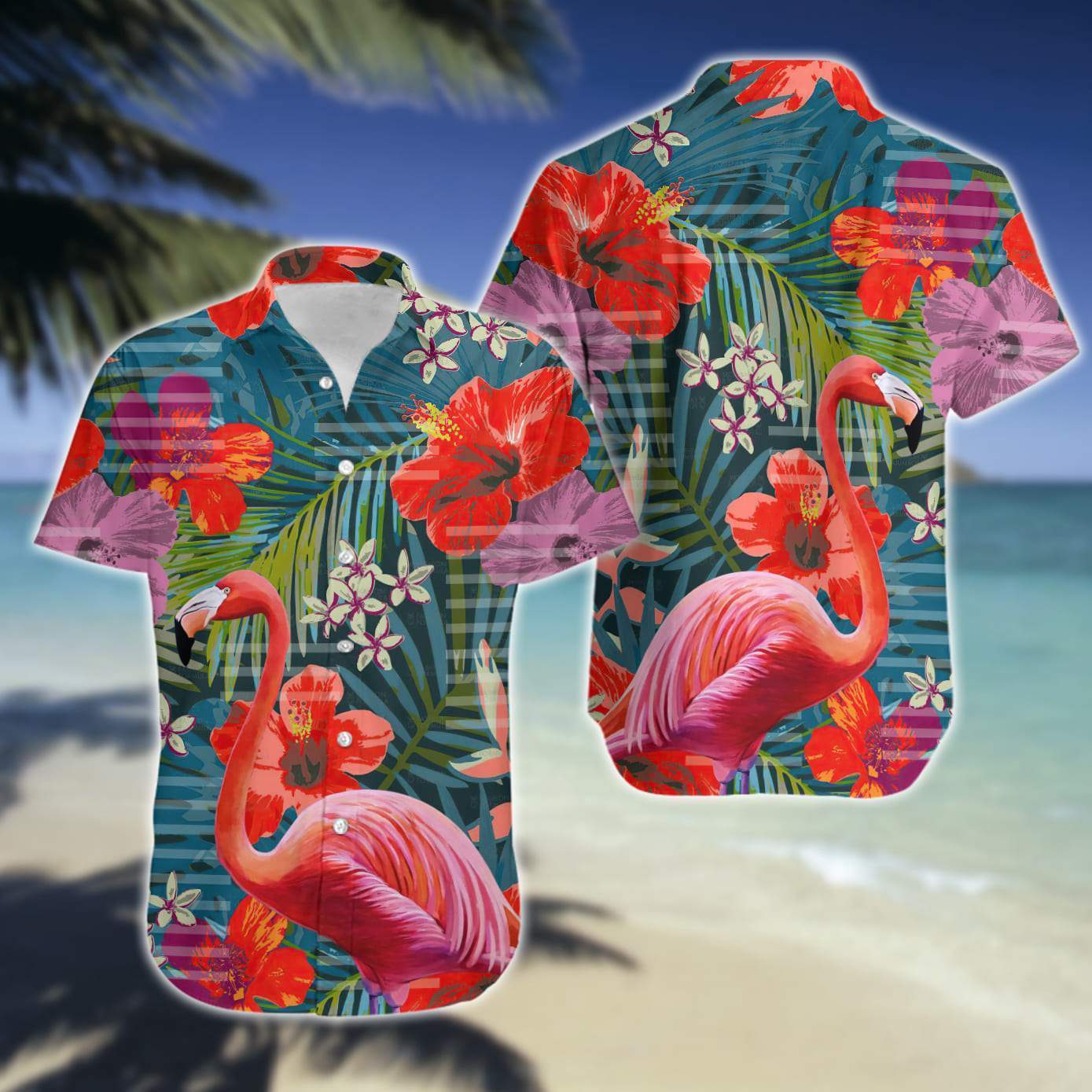 Flamingo Hawaii Shirt Unique Beach Hawaiian