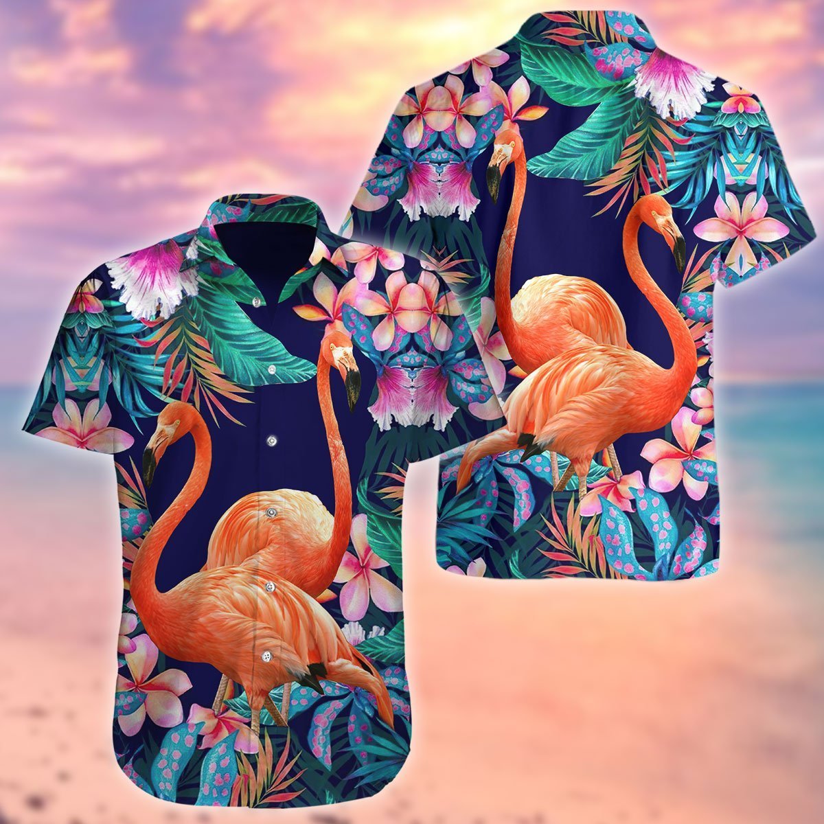 Flamingo Hawaii Shirt Unique Beach Hawaiian