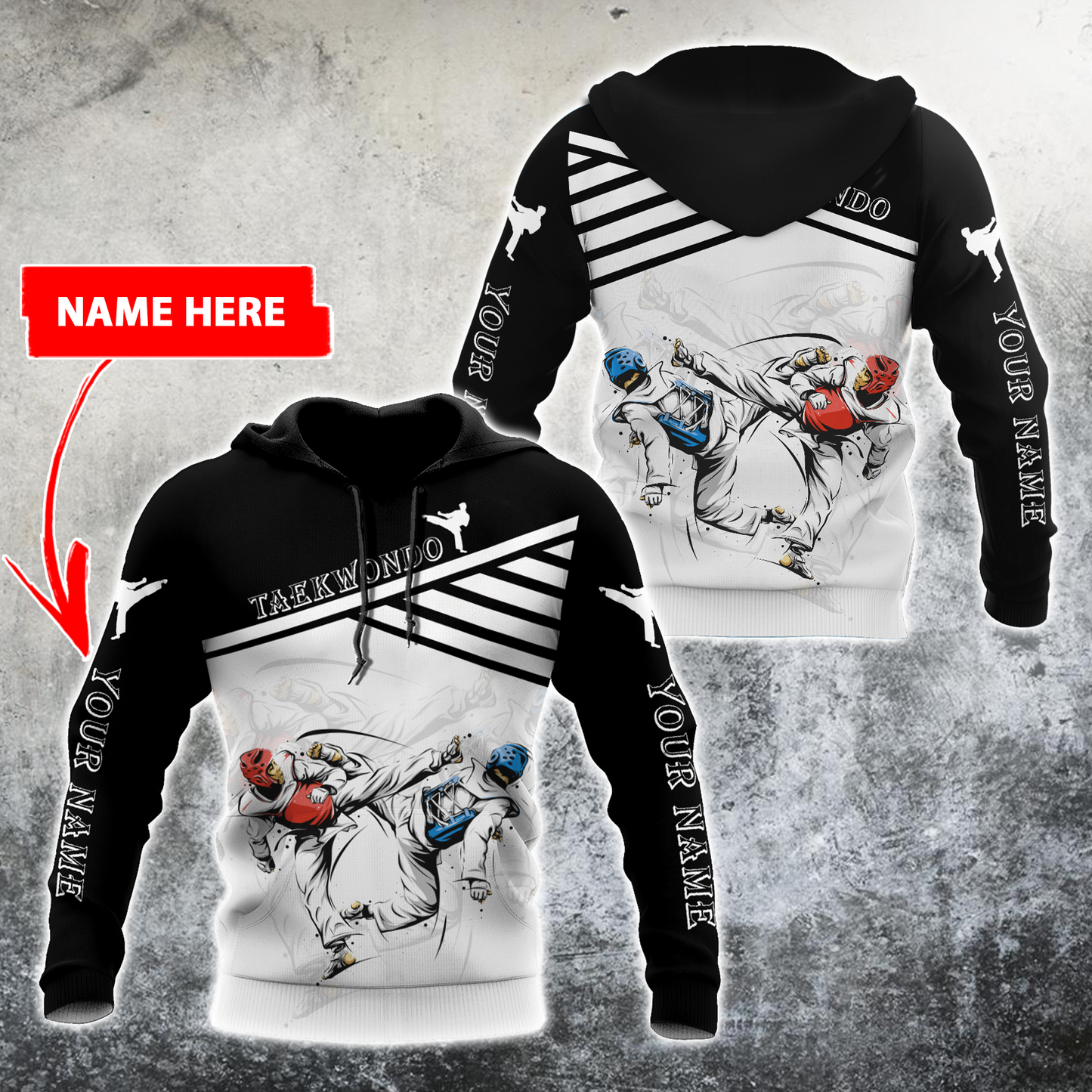 Personalized Taekwondo All Over Print Unisex Hoodie