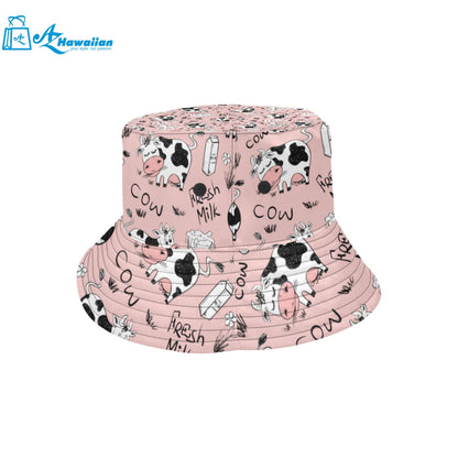 Cows milk product pink background Unisex Bucket Hat