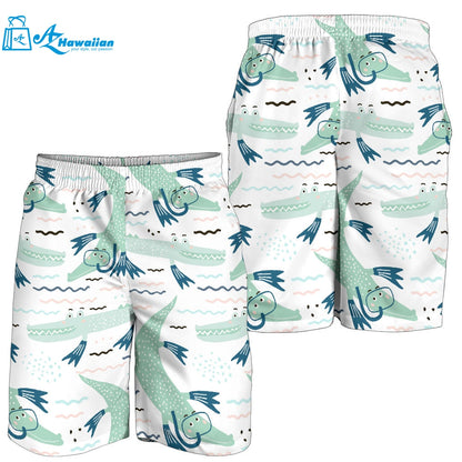 Crocodile Diver Pattern Men Shorts