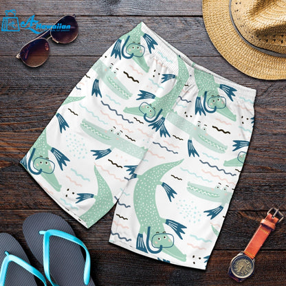 Crocodile Diver Pattern Men Shorts