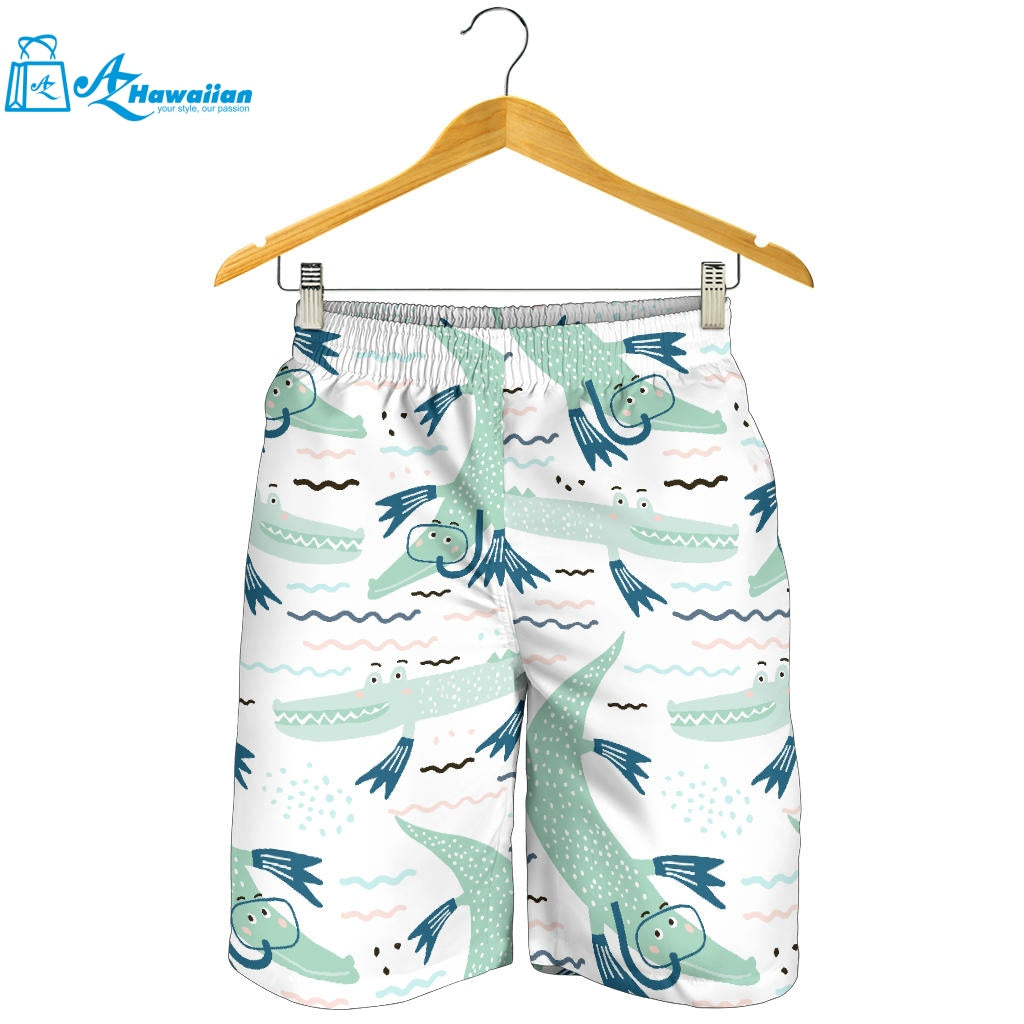 Crocodile Diver Pattern Men Shorts