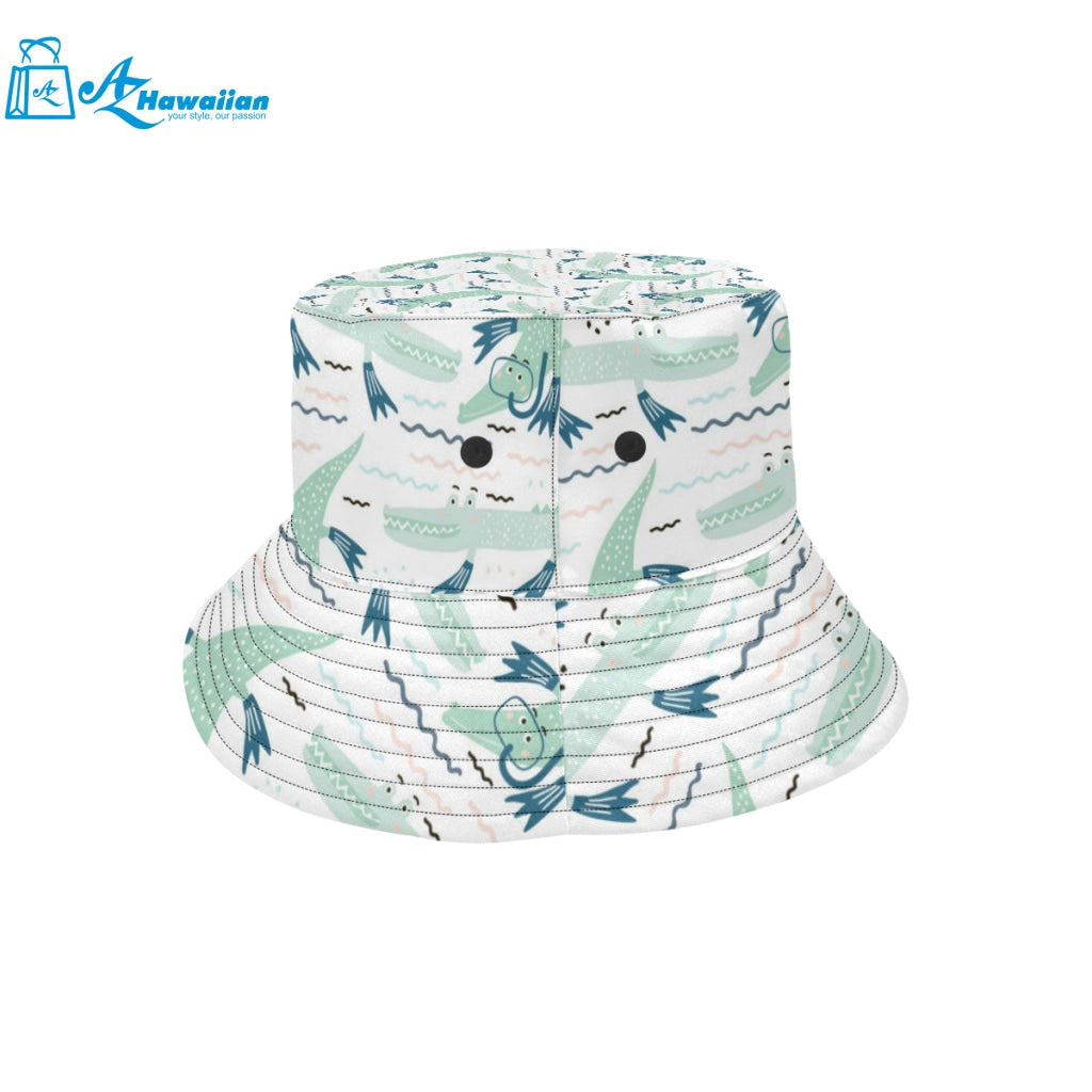 Crocodile diver pattern Unisex Bucket Hat