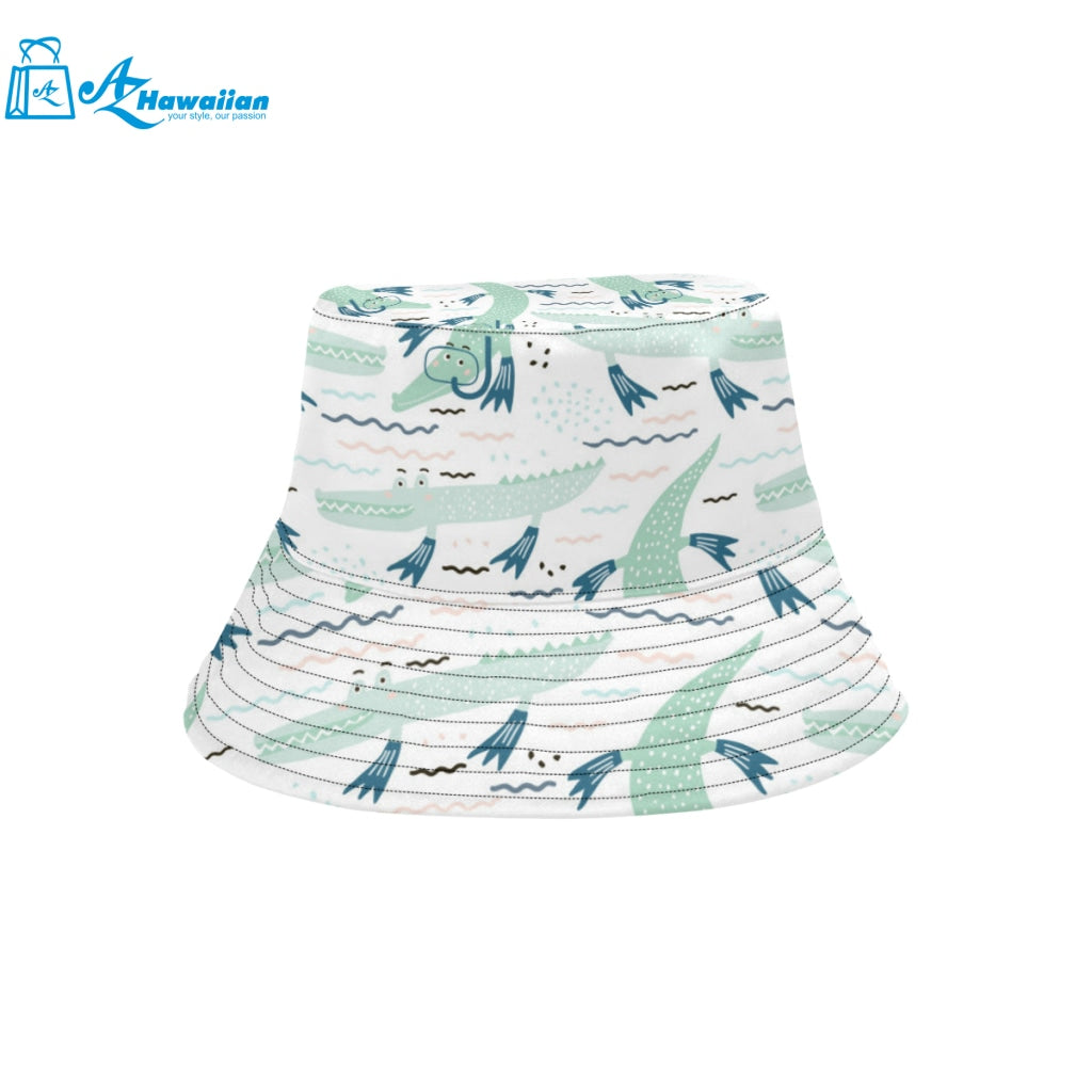 Crocodile diver pattern Unisex Bucket Hat