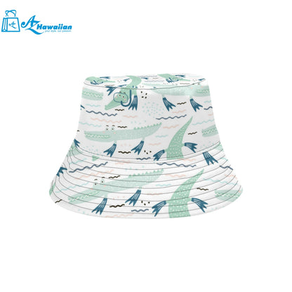 Crocodile diver pattern Unisex Bucket Hat