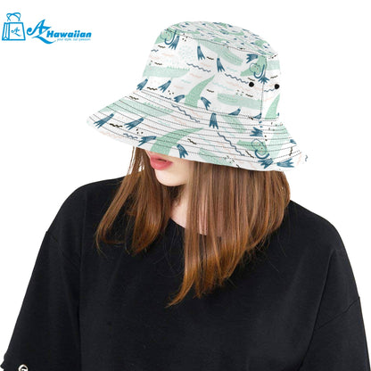 Crocodile diver pattern Unisex Bucket Hat