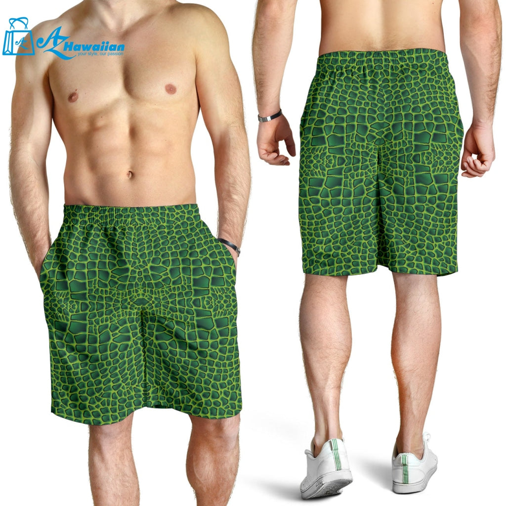 Crocodile Leather Skin Men Shorts