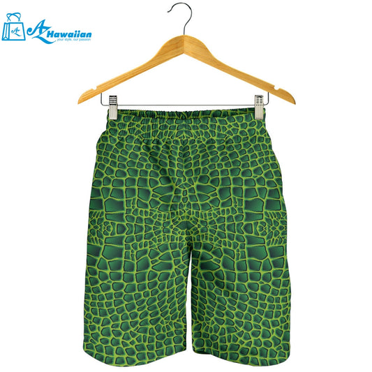 Crocodile Leather Skin Men Shorts