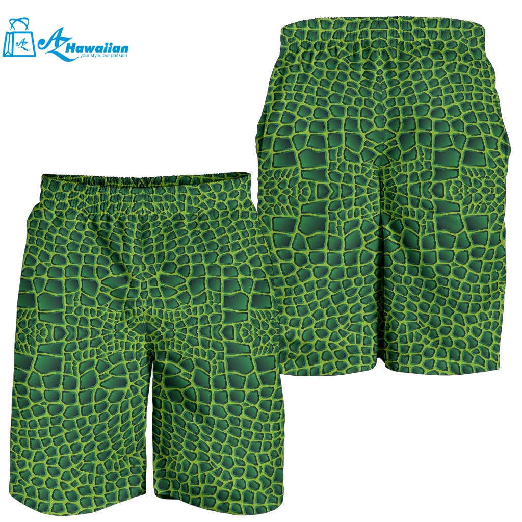 Crocodile Leather Skin Men Shorts