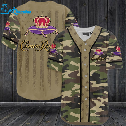 Crown Royal All Over Print 3D Camo Unisex Baseball Jersey