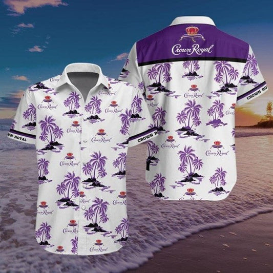 Crown Royal ,Crown Royal Deluxe Whisky Fan Gift Hawaiian Graphic Print Short Sleeve 