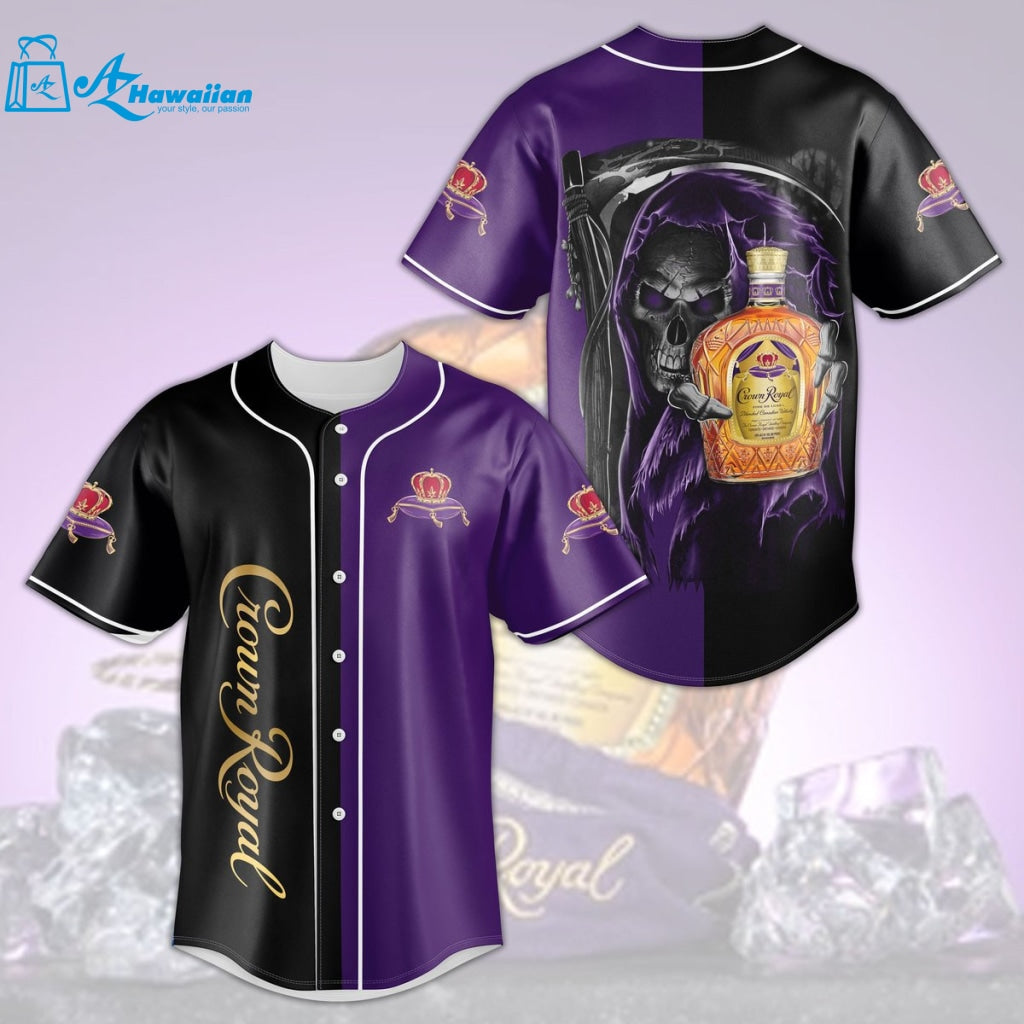 Crown Royal Death All Over Print 3D Unisex Baseball Jersey Purple