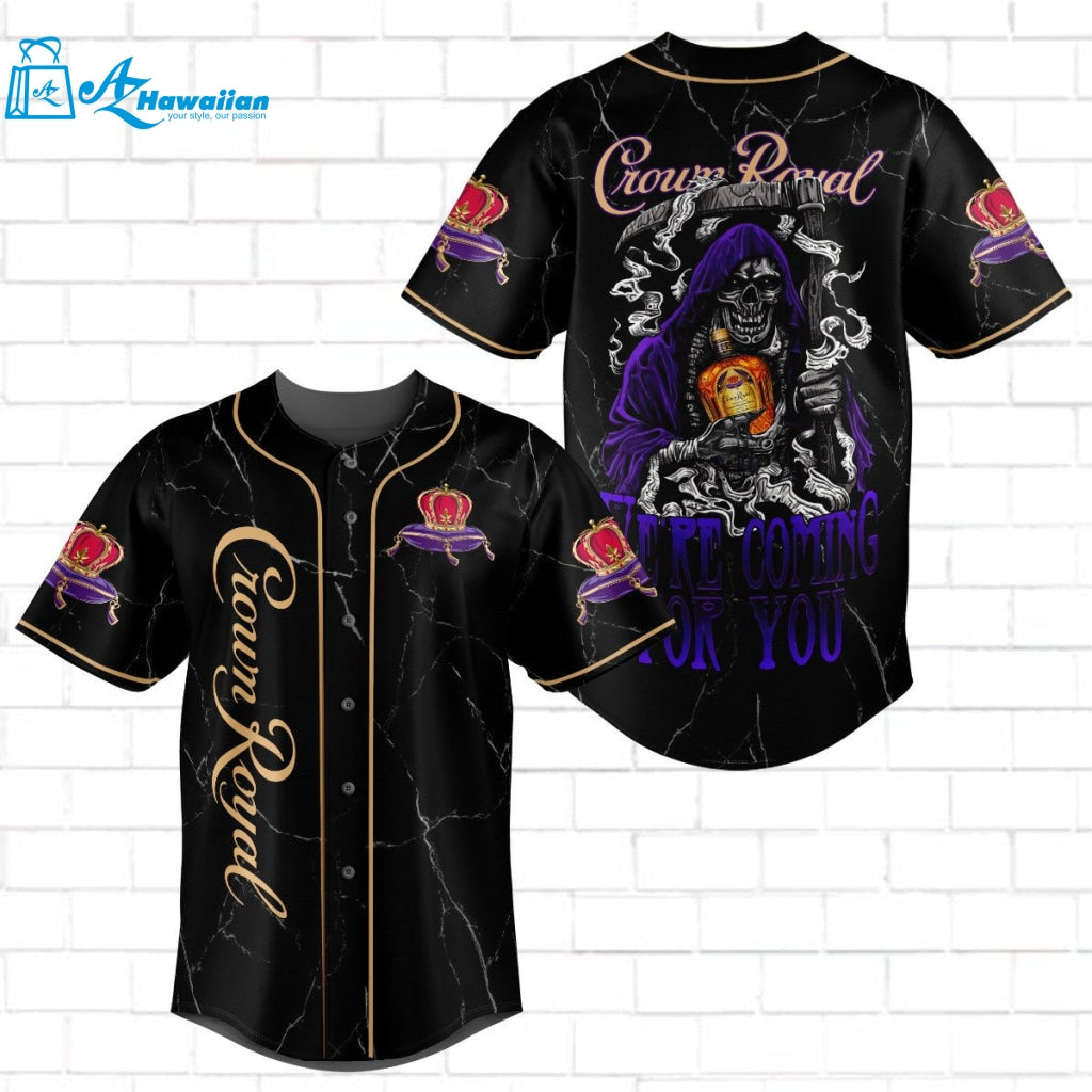 Crown Royal Death We're Coming For You All Over Print Unisex Baseball Jersey 