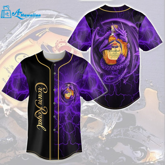 Crown Royal Dragon Thunder All Over Print 3D Unisex Baseball Jersey 