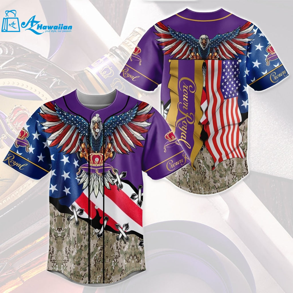 Crown Royal Eagle Usa Flag All Over Print Unisex Baseball Jersey