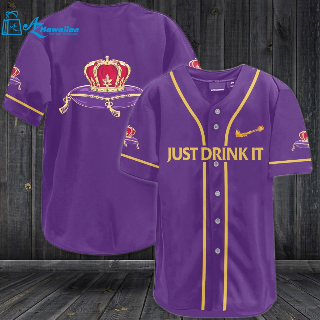 Crown Royal Just Drink It All Over Print Unisex Baseball Jersey 