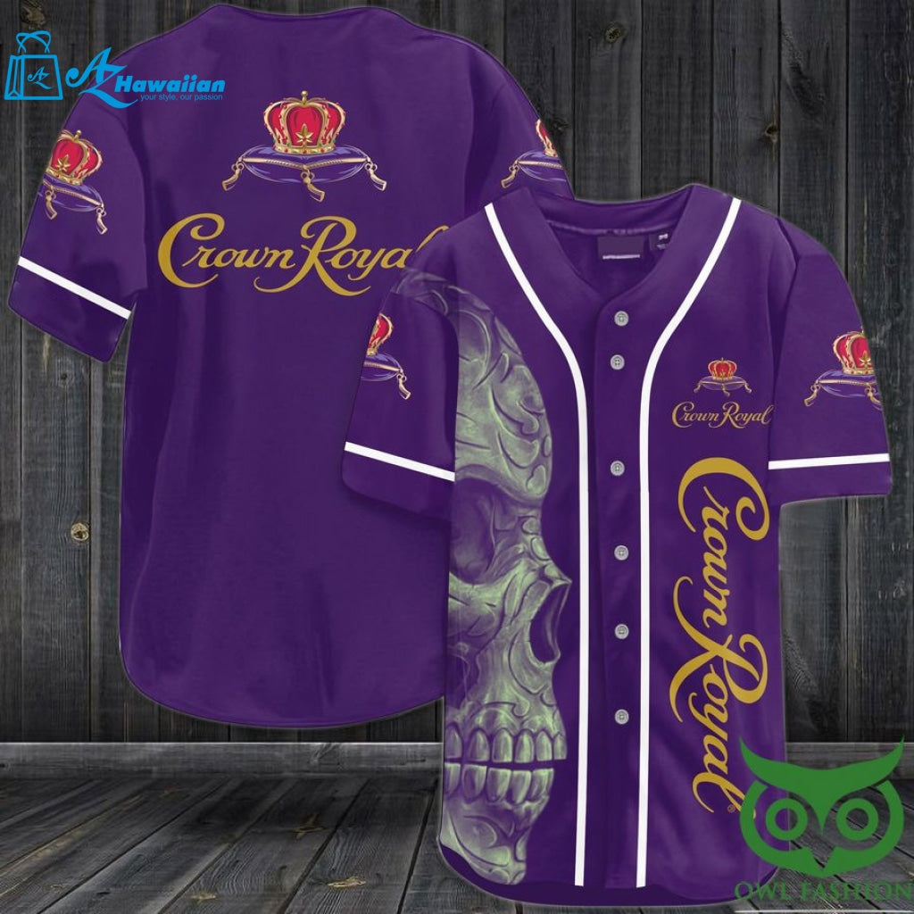 Crown Royal Skull Baseball Jersey Shirt