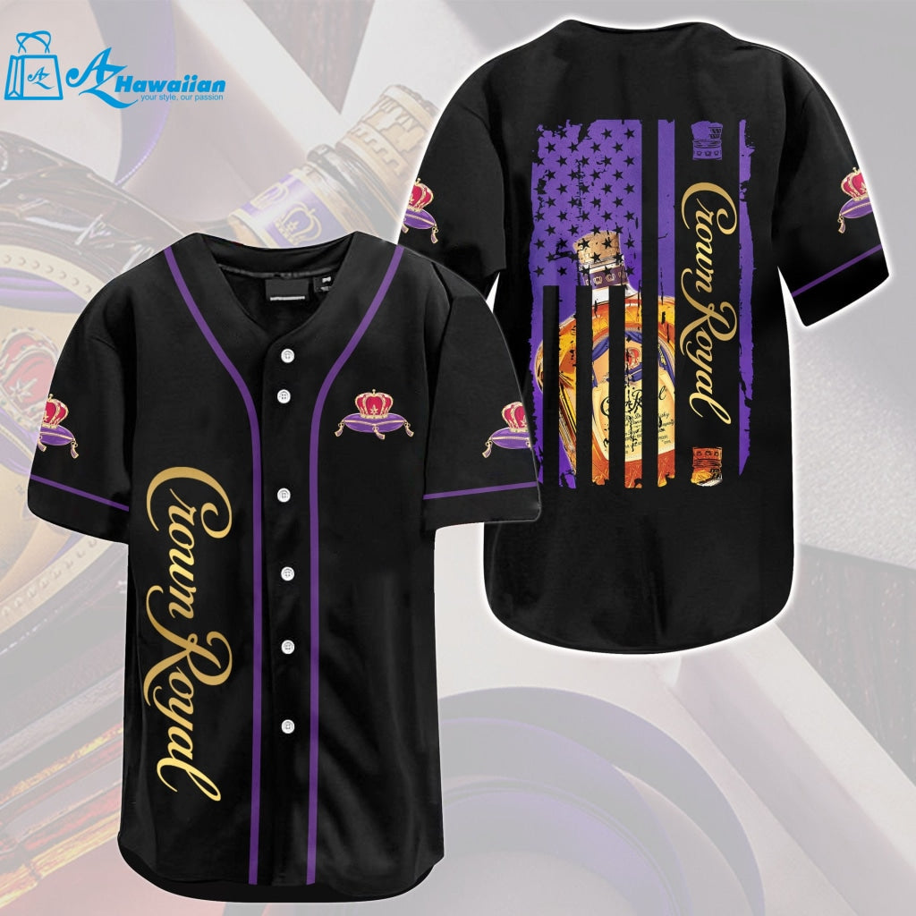 Crown Royal USA Flag All Over Print Unisex Baseball Jersey 