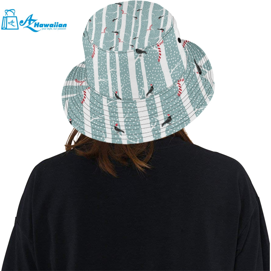 Crows christmas hat scarf Unisex Bucket Hat