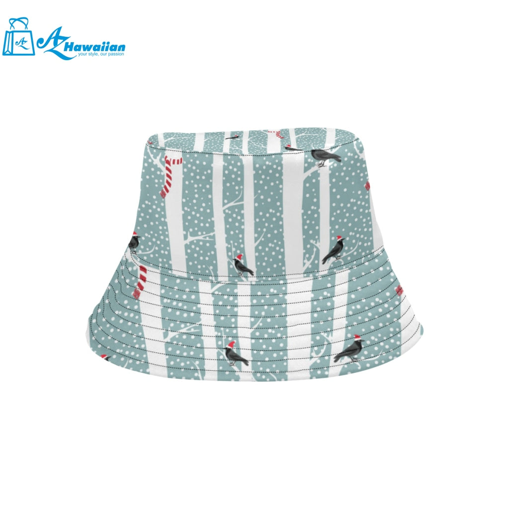 Crows christmas hat scarf Unisex Bucket Hat