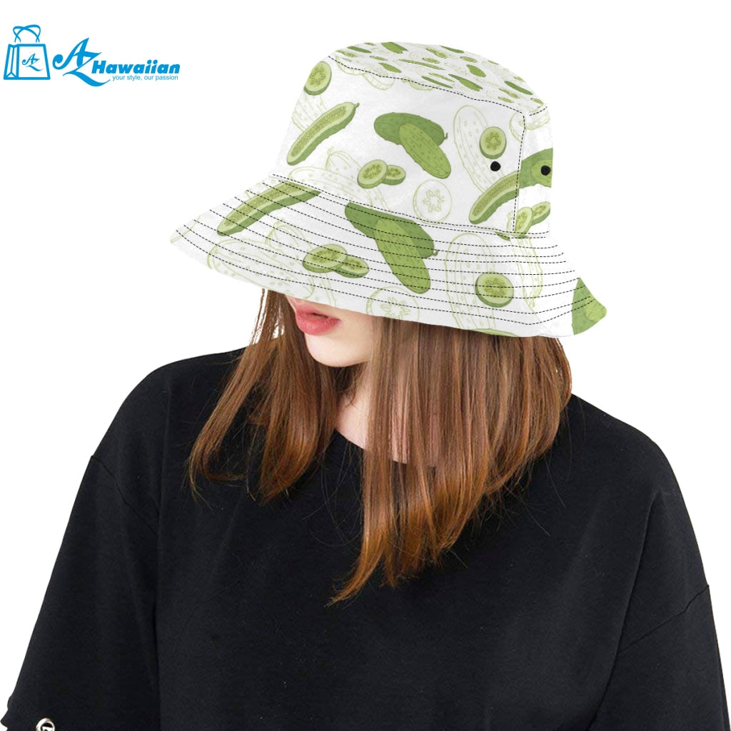 Cucumber sketch pattern Unisex Bucket Hat