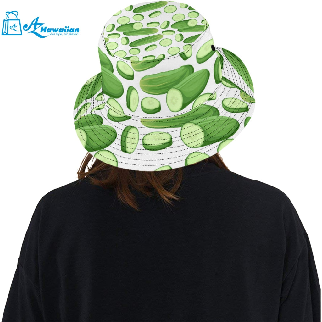 cucumber whole slices pattern Unisex Bucket Hat