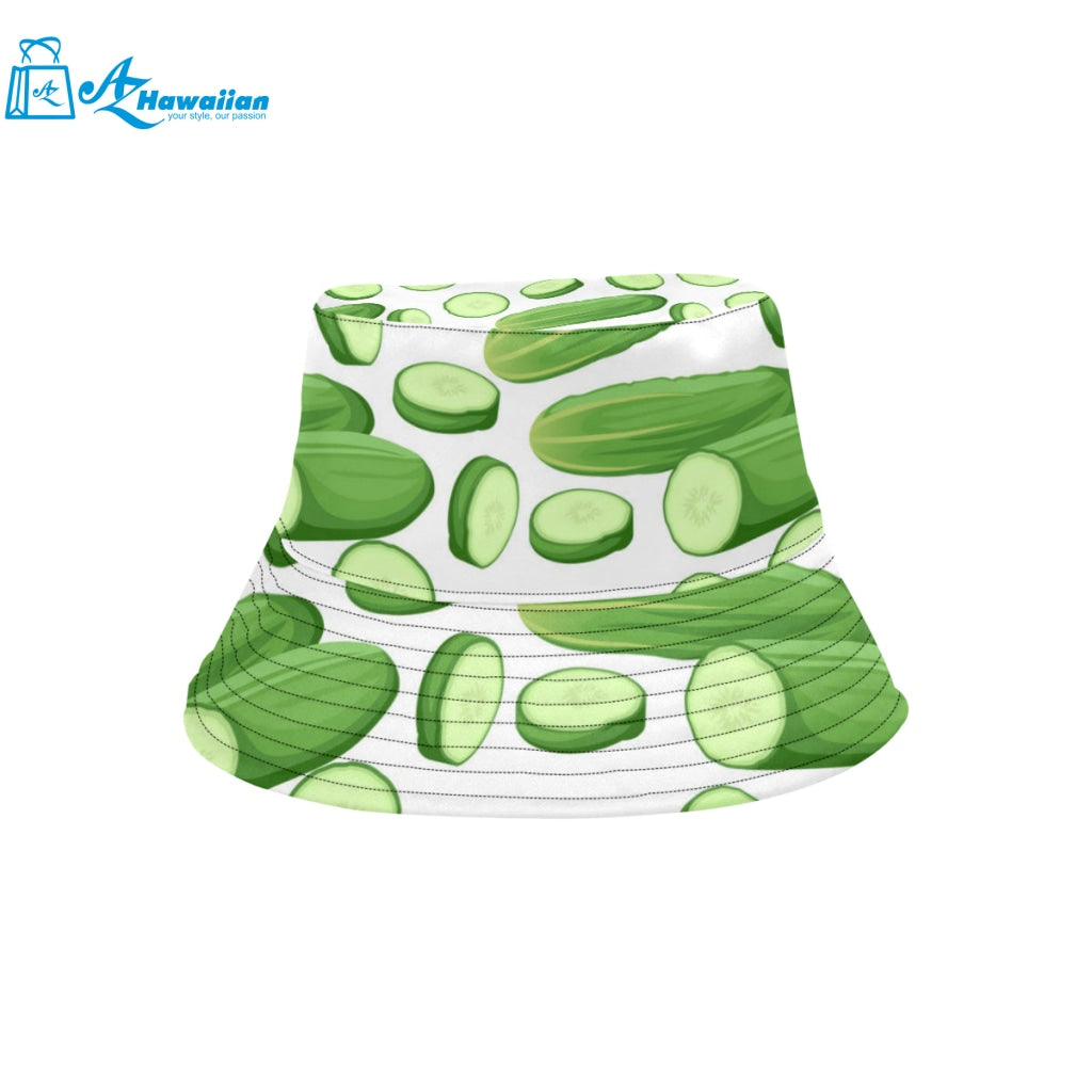 cucumber whole slices pattern Unisex Bucket Hat