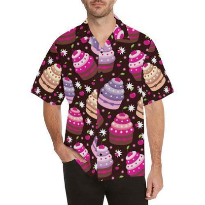Cupcake Print Hawaiian Shirt