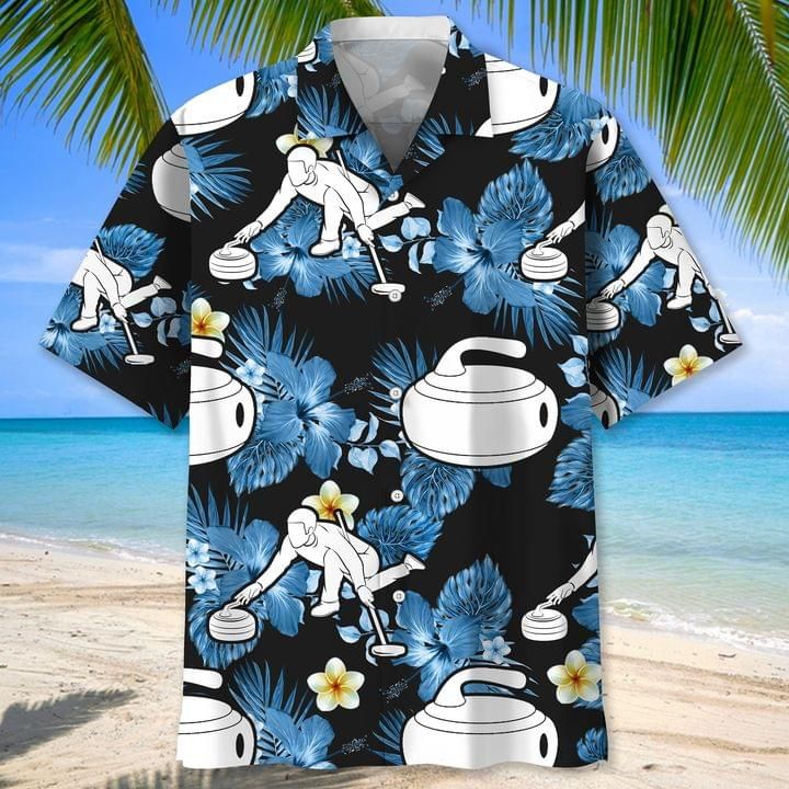 Curling Nature Print Short Sleeve 