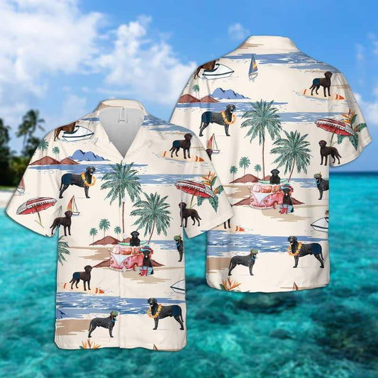 Curly Coated Retriever Summer Beach Hawaiian Shirt