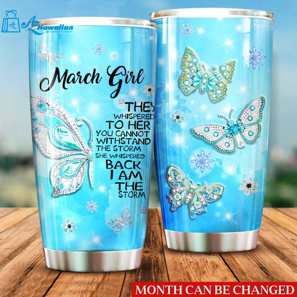 Custom Butterfly Jewelry April Girl Stainless Tumbler