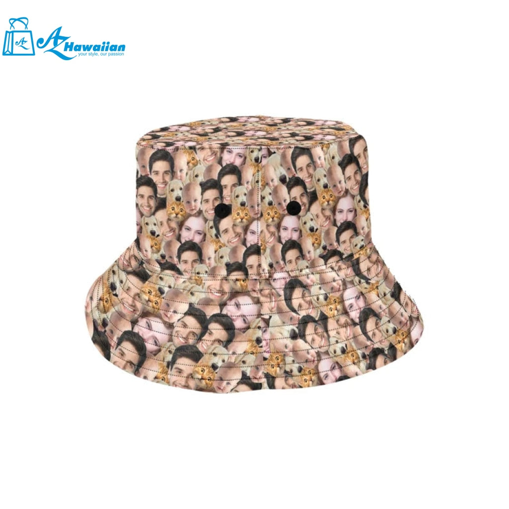 Custom Face Bucket Hat Personalized Pet Photo Bridal Party Bachelorette Holiday For Family